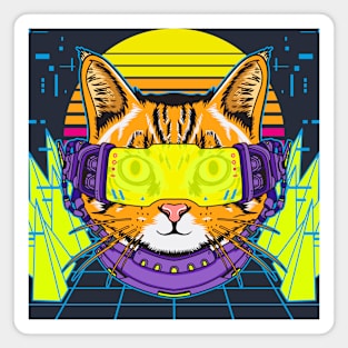 Cyberpunk Kitty Magnet